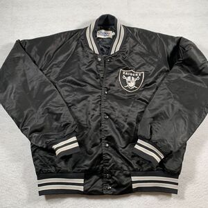 Raiders Black Satin Bomber Jacket by Chalk Line